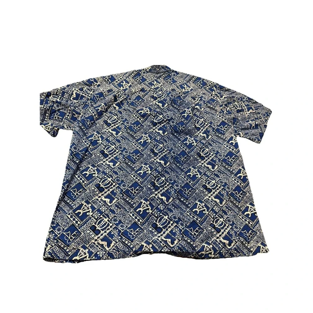 Steve and Barrys Mens Size Large Blue Hawaiian Short Sleeve Button Up - Picture 4 of 6